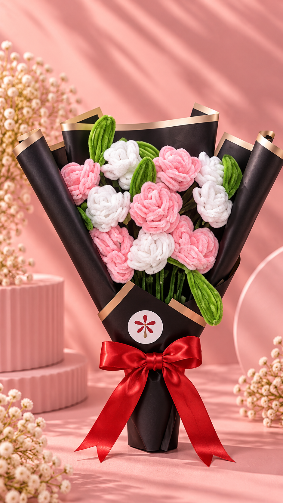 Pink & White Rose Bouquet